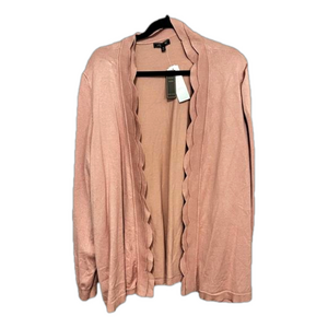 NWT Double Scalloped, cardigan in light pink. Size 3x- Lety & Me.